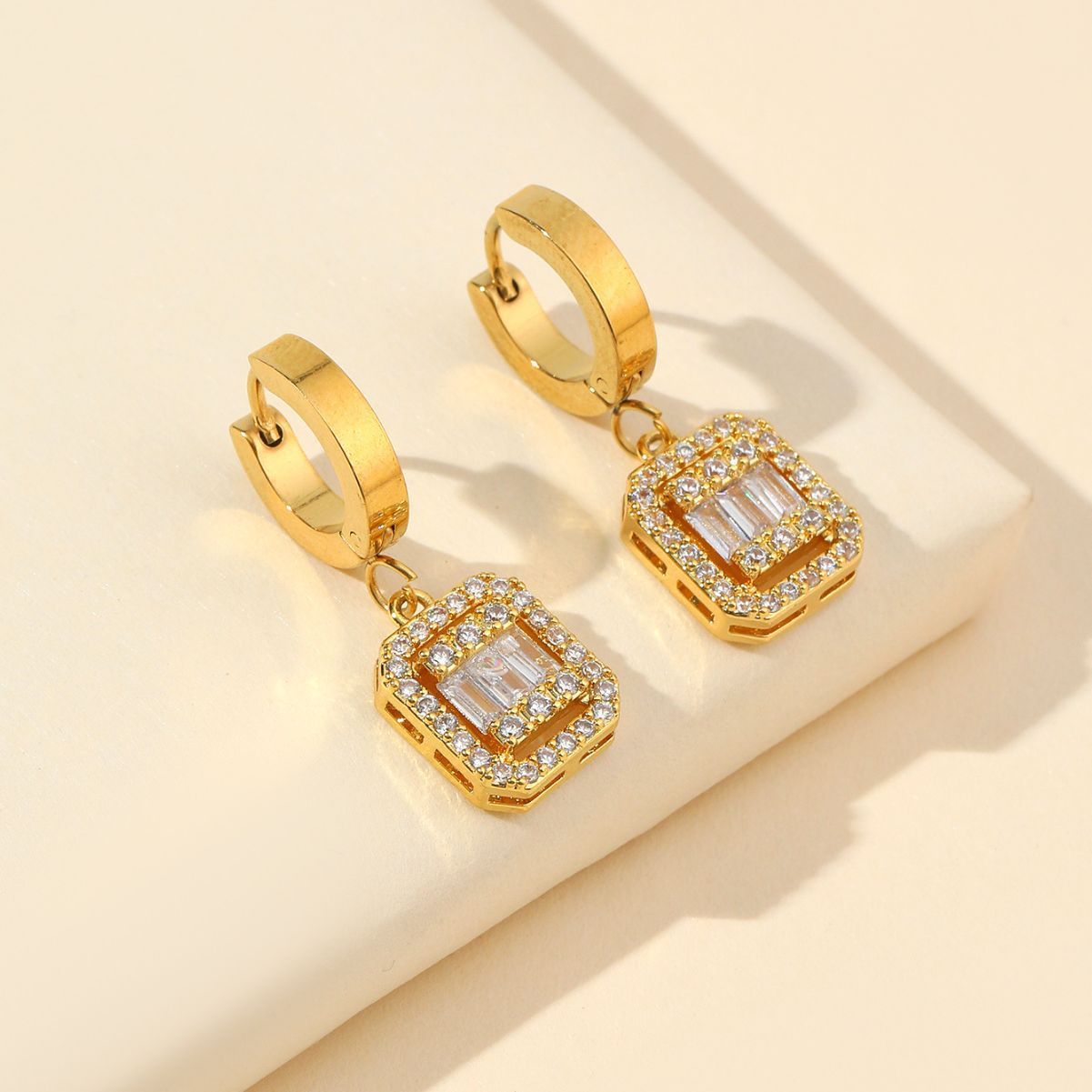 Sugar Cube | Gold Buckle Earrings