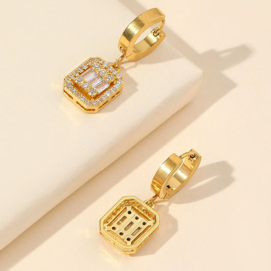 Sugar Cube | Gold Buckle Earrings